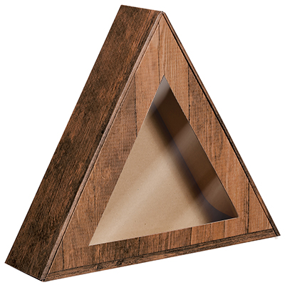 Geschenkbox "Vintage" Dreieck mit Sichtfenster