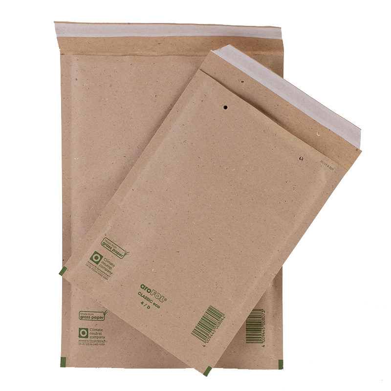 Eco Graspapier-Versandtaschen zwei Größen